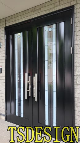 アルミ製玄関ドア塗装例55-02 横浜市戸塚区