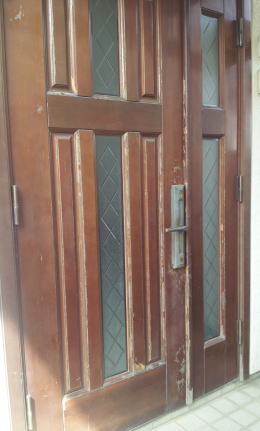 木製玄関ドア塗装修理　塗装例54-1