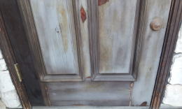 木製玄関ドア塗装修理　塗装例55-3