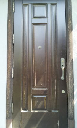 木製玄関ドア塗装修理　塗装例58-5