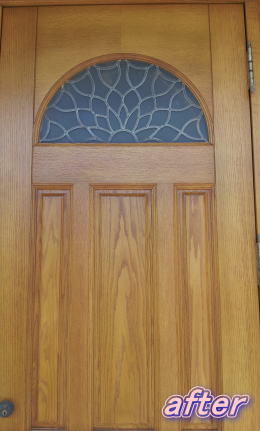 横浜市泉区/木製玄関ドア塗装修理　塗装例61-5