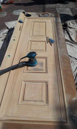 木製玄関ドア塗装修理　塗装例62-1