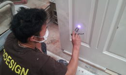 横浜市泉区/木製玄関ドア塗装修理　塗装例63-2