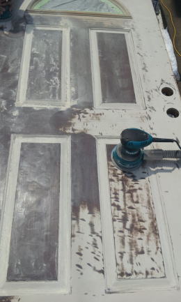 木製玄関ドア塗装修理　塗装例65-3横浜ティーエスデザイン