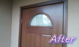 木製玄関ドア塗装修理　塗装例65-5横浜ティーエスデザイン