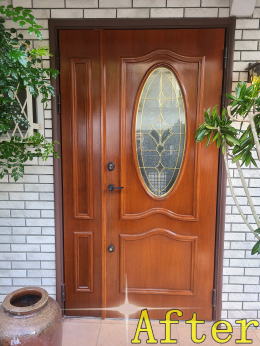 輸入木製玄関ドア塗装359-02