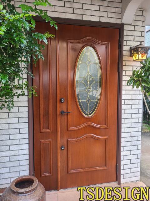 輸入木製玄関ドア塗装359-05