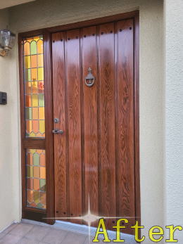 輸入木製玄関ドア塗装360-02