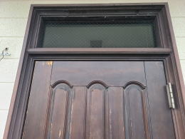 横浜市木製玄関ドア塗装361-03