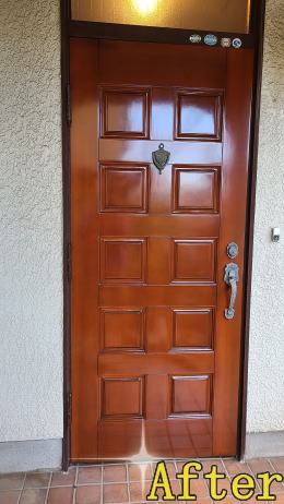 木製玄関ドア塗装385-02