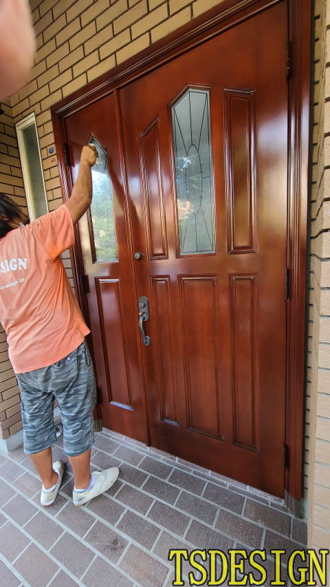木製玄関ドア塗装横浜市青葉区387-05