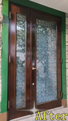 木製玄関ドア塗装横浜市西区389-02