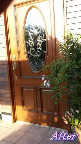 木製玄関ドア塗装修理横浜ＴＳＤ　塗装例74-02