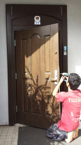 木製玄関ドア塗装修理横浜ＴＳＤ　塗装例76-01