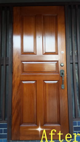 ヤマハ玄関ドア塗装　ＵＶカット塗装　107-2