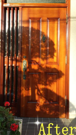 横浜市港南区港南台で玄関ドア塗装修理117-06