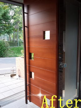 マンションエン木製トランスドア塗装130-9