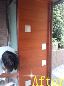 マンションエン木製トランスドア塗装130-10