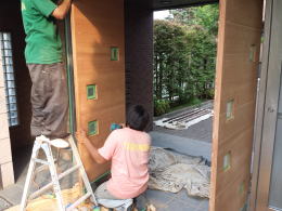 マンションエン木製トランスドア塗装130-7