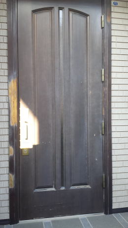 横浜市木製玄関ドア塗装146-1