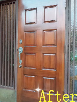 横浜市施工玄関ドア塗装150-2