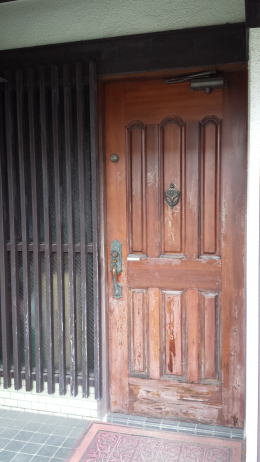木製ドアの塗装前塗装例159