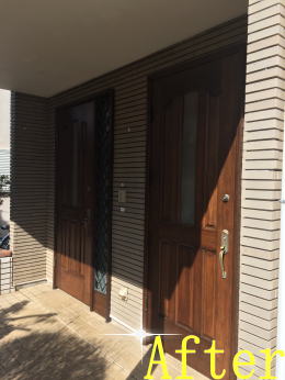 木製玄関ドアの塗装例161-6