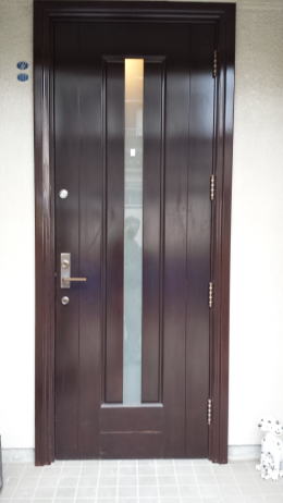 木製玄関ドアの塗装例163-1