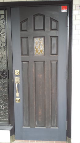 木製玄関ドアの塗装例164-1