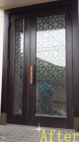 木製玄関ドアの塗装例167-2