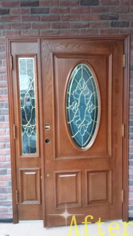輸入木製玄関ドアの塗装例172-2
