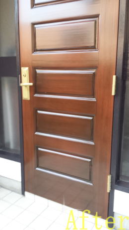 木製玄関ドアの塗装写真横浜市178-5