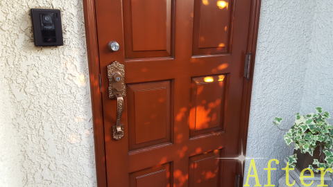 木製玄関ドアの塗装写真横浜市180-3