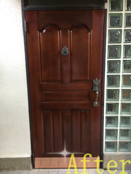玄関ドア修理及び銅板貼り塗装写真186-2