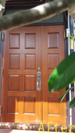 玄関ドア塗装と鍵修理写真187-8