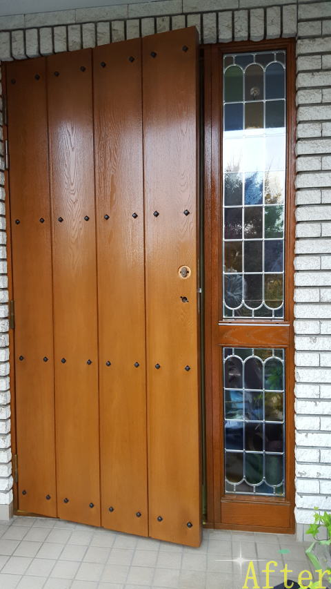 玄関ドア塗装完成