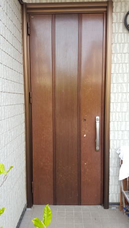 玄関ドアの塗装/横浜市212-1