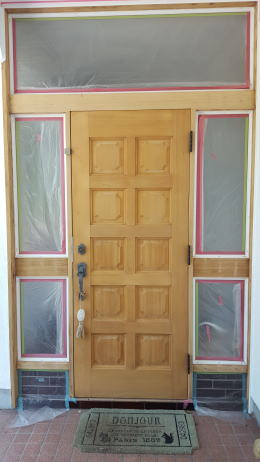 玄関ドアホワイト塗装219-1