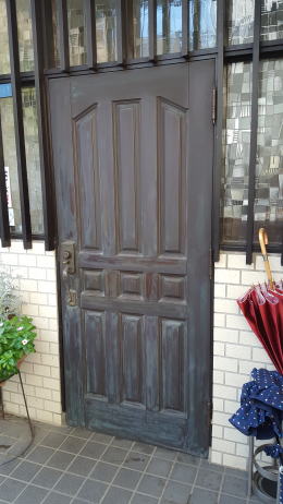 木製玄関ドア塗装横浜市　233-01