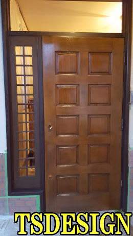 木製 玄関ドア塗装後240-2