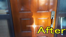 木製 玄関ドア塗装完成241-6