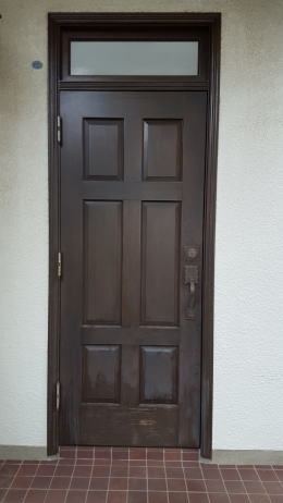 木製 玄関ドア塗装245-1