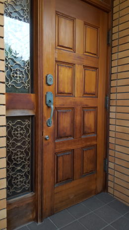 木製玄関ドア塗装　