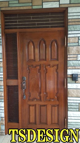 木製 玄関ドア塗装完成247-2