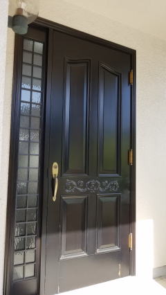 藤沢市　木製玄関ドア塗装　265-01　