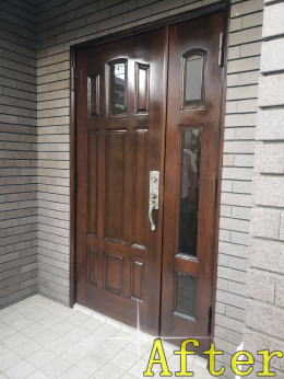 木製玄関ドア塗装横浜市青葉区320-02