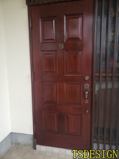 木製玄関ドア塗装323-06