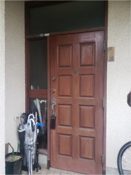 木製玄関ドア塗装324-01