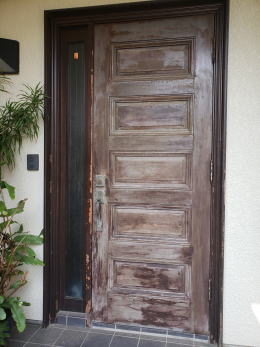 神奈川県三浦郡葉山町木製玄関ドア塗装327-01