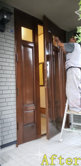 玄関ドア塗装332-02
